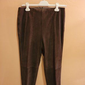 #152 Women's Brown Suede Pants by Lafayette; Size
